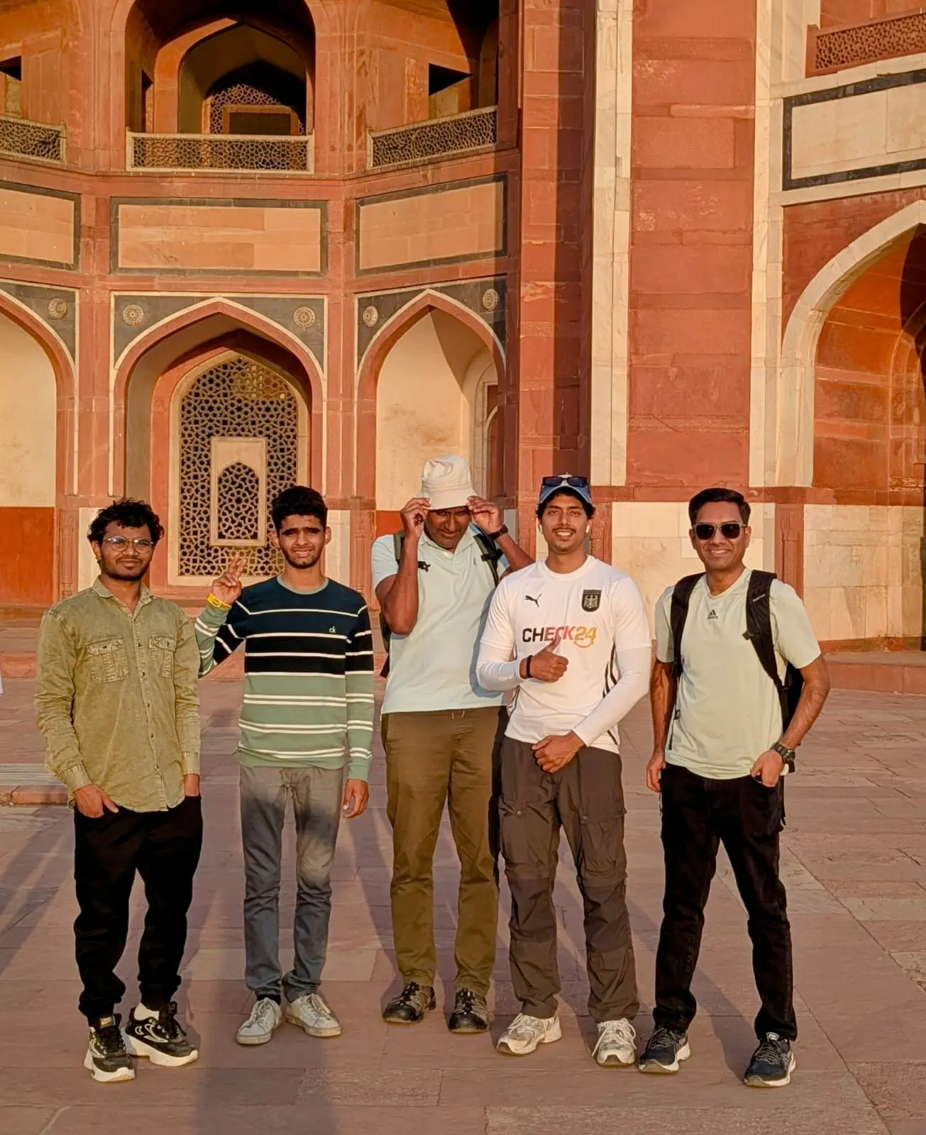 A group exploring Humayun's Tomb together